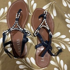 Lauren Ralph Lauren Navy and White Sandals